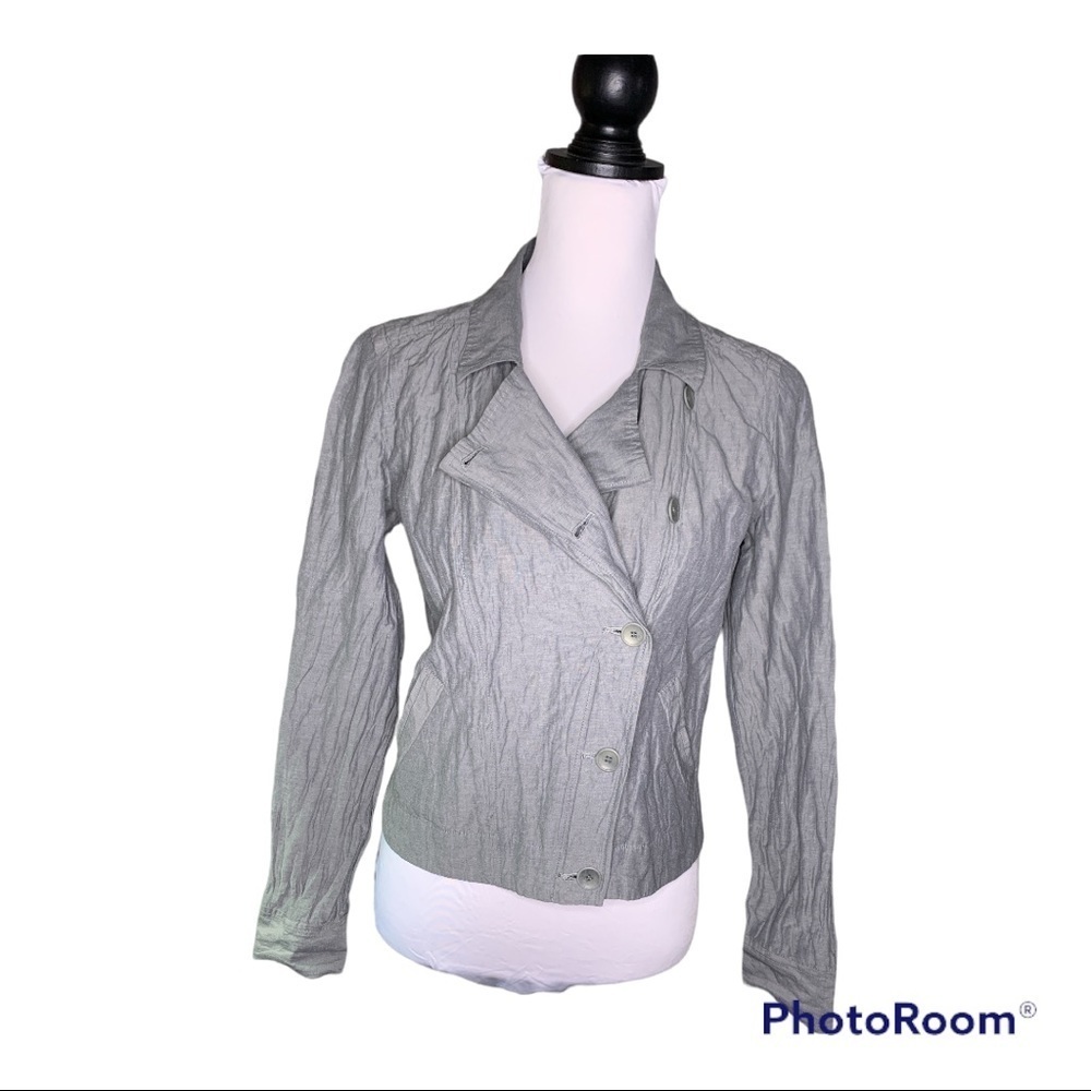 Eileen Fisher Asymmetric zip jacket size S petite